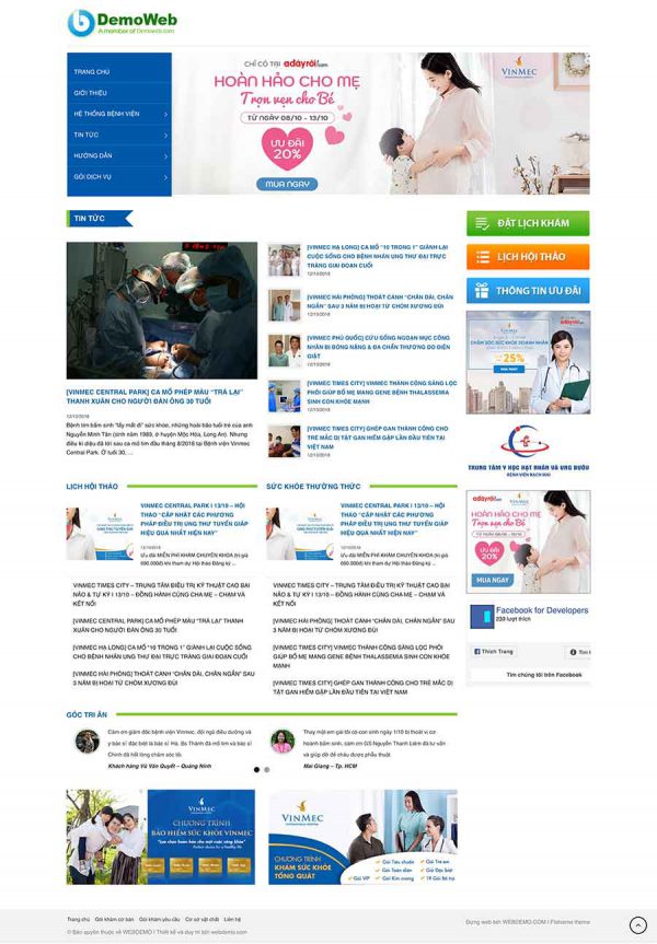Theme wordpress website phòng khám bệnh viện