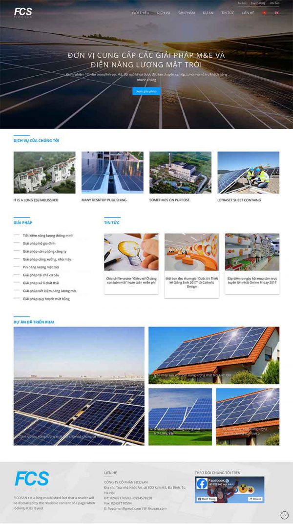 Theme wordpress mẫu website công ty điện năng lượng mặt trời