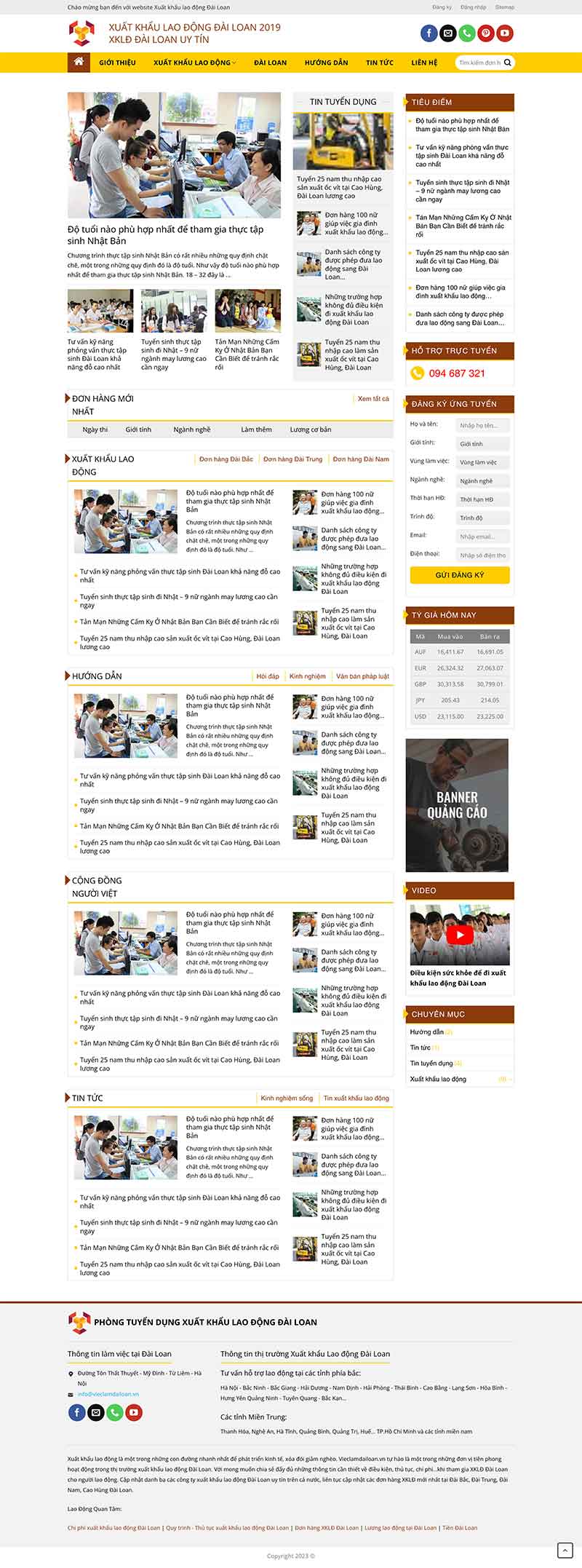 Theme WordPress Website Công Ty Xuất Khẩu Lao Động 4