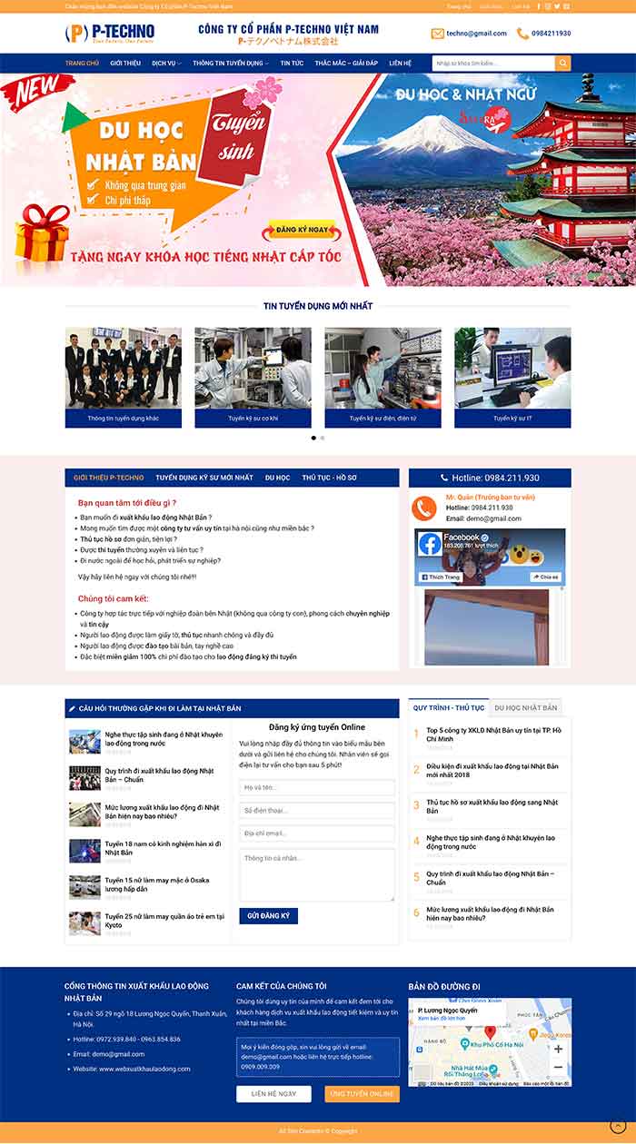 Theme WordPress Website Công Ty Xuất Khẩu Lao Động