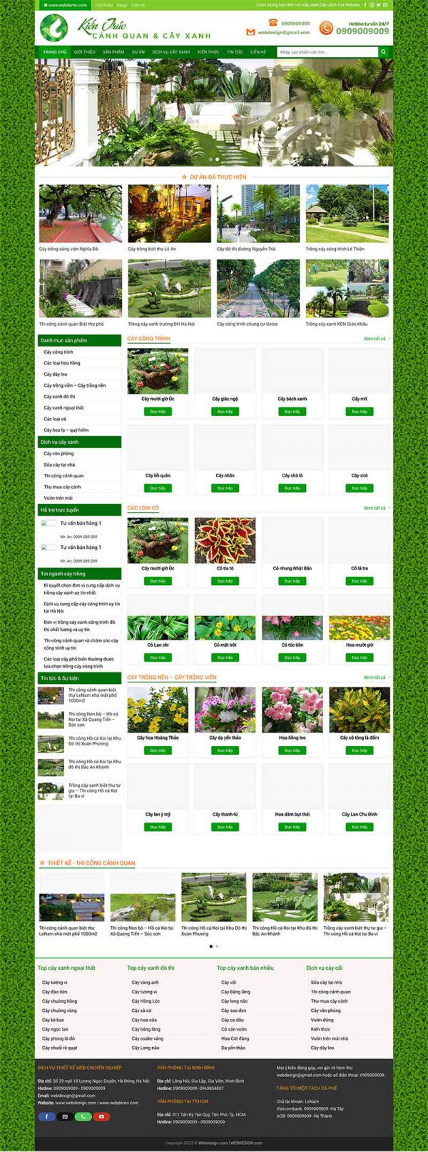Theme wordpress mẫu website bán cây xanh