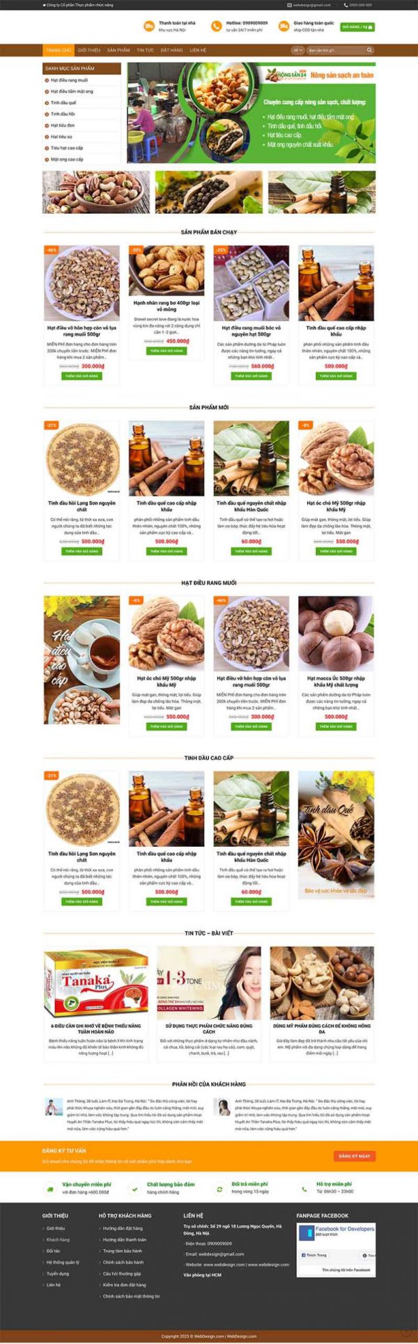 Theme wordpress mẫu website bán hạt nông sản