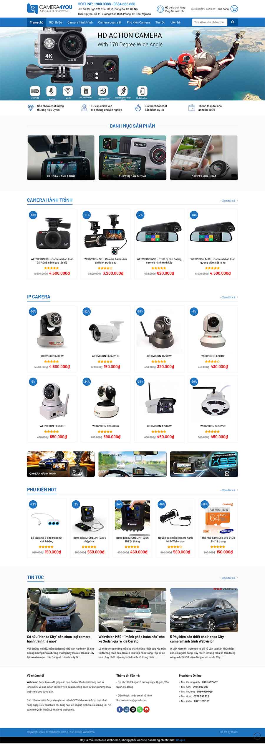 Mẫu website bán camera