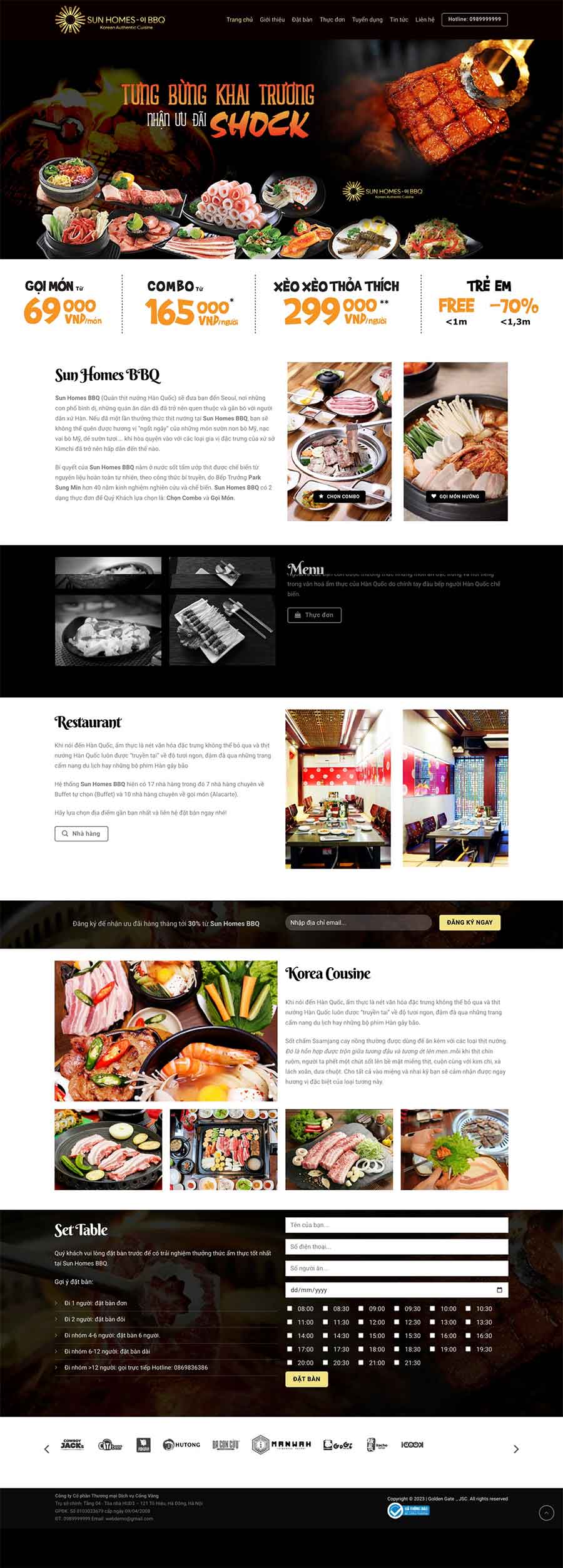 Mẫu website nhà hàng ppq