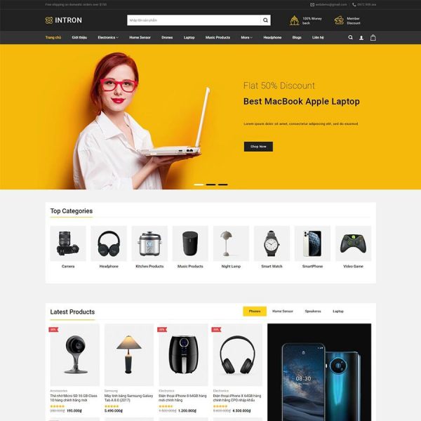 Theme Wordpress mẫu website bán đồ công nghệ gia dụng