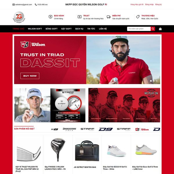 Mẫu website bán phụ kiện chơi golf
