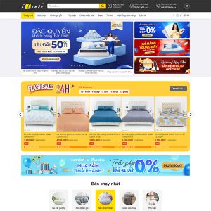 Mẫu website cửa bàn bán chăn ga gối nệm