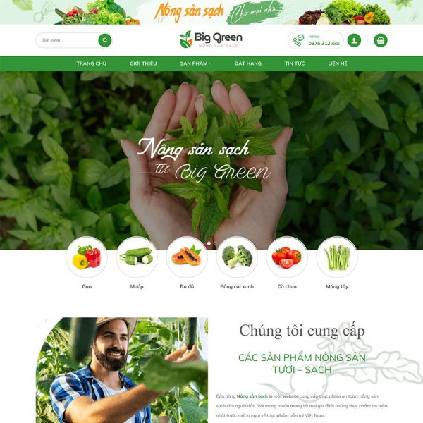 Mẫu website bán nông sản sạch