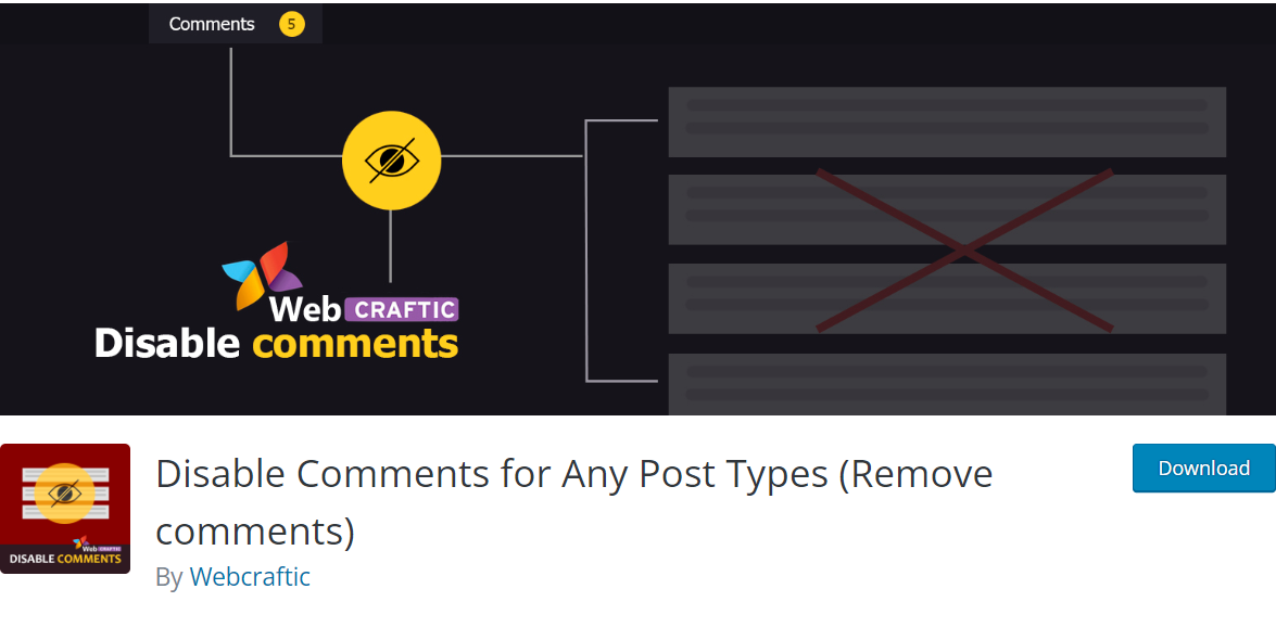 disable comments for any post types