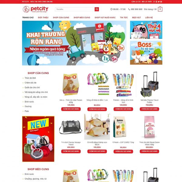 Theme WordPress Website bán đồ chơi, thực phẩm thú cưng
