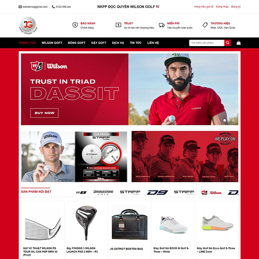 theme wordpress website bán phụ kiện chơi golf