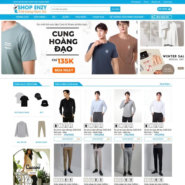 Theme WordPress Website Shop bán quần áo thời trang
