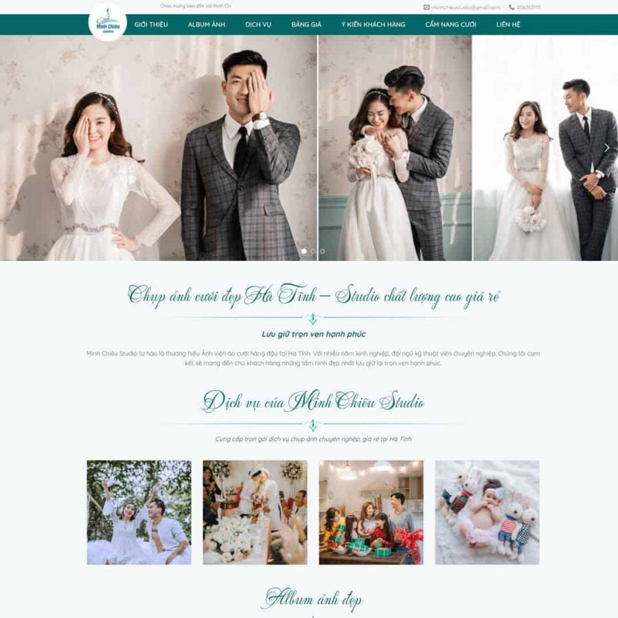 Theme WordPress dịch vụ studio, chụp ảnh cưới 02