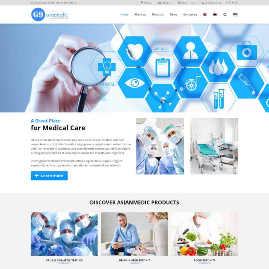 theme wordpress giới thiệu sản phẩm thiết bị y tế