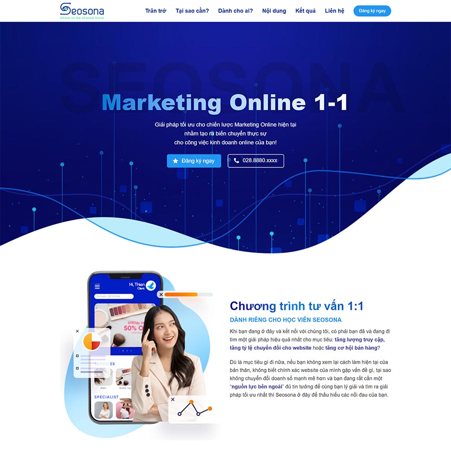 Theme WordPress Landing page tư vấn marketing online