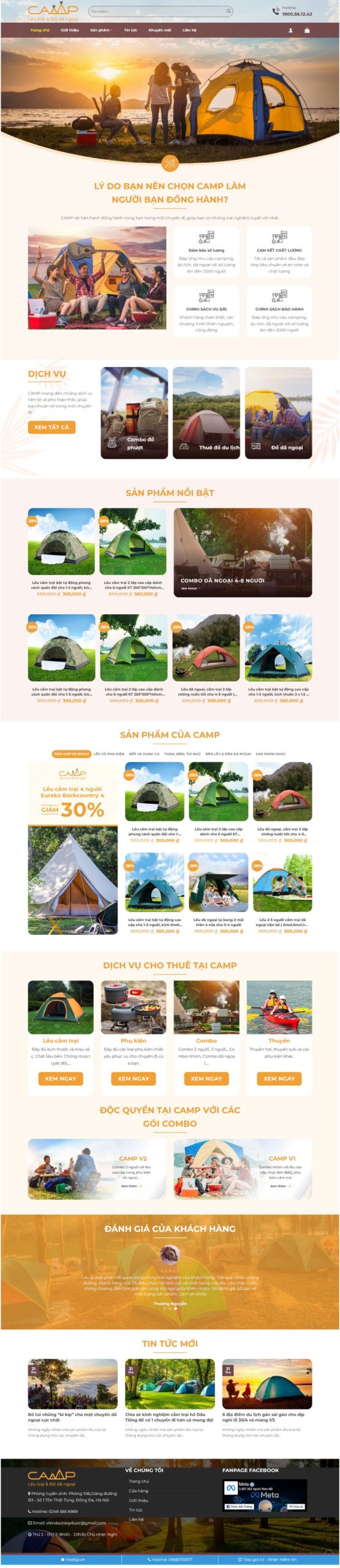 Theme Wordpress Website bán đồ điphượt, lều cấm trại