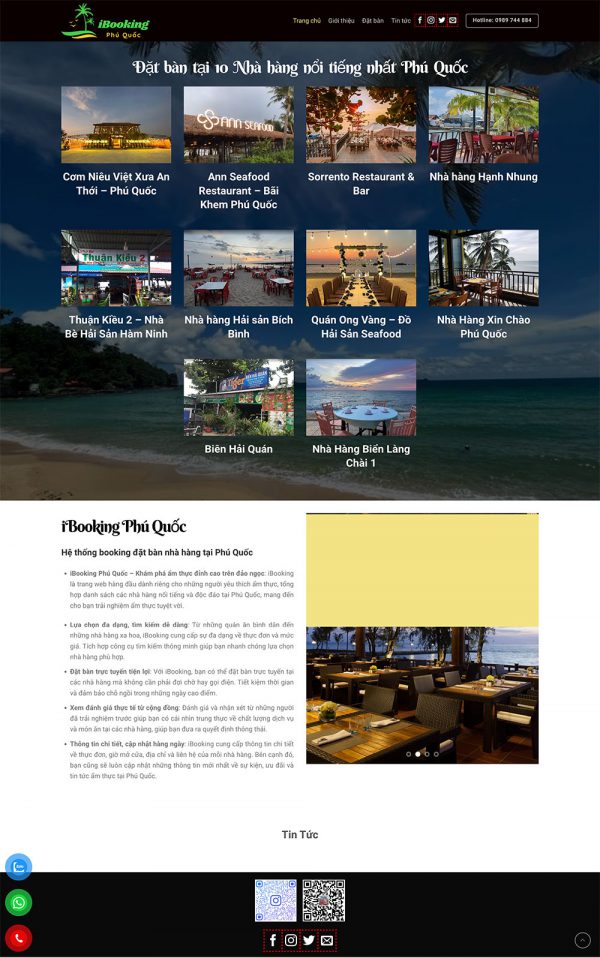 Theme wordpress website đặt bàn nhà hàng
