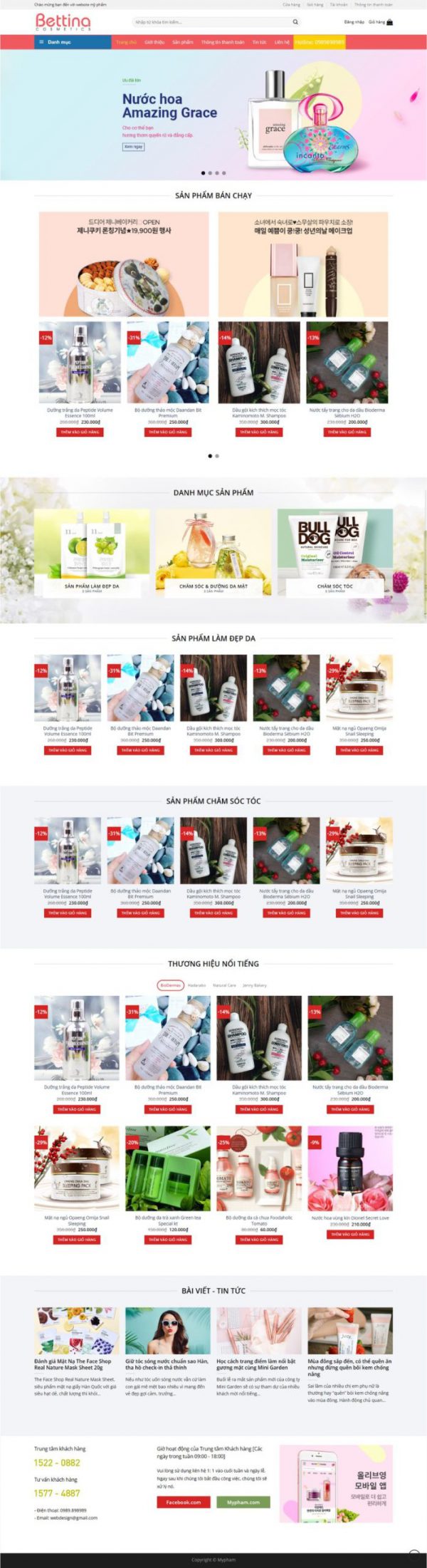 Theme WordPress Website Shop chuyên bán mỹ phẩm Hàn Quốc