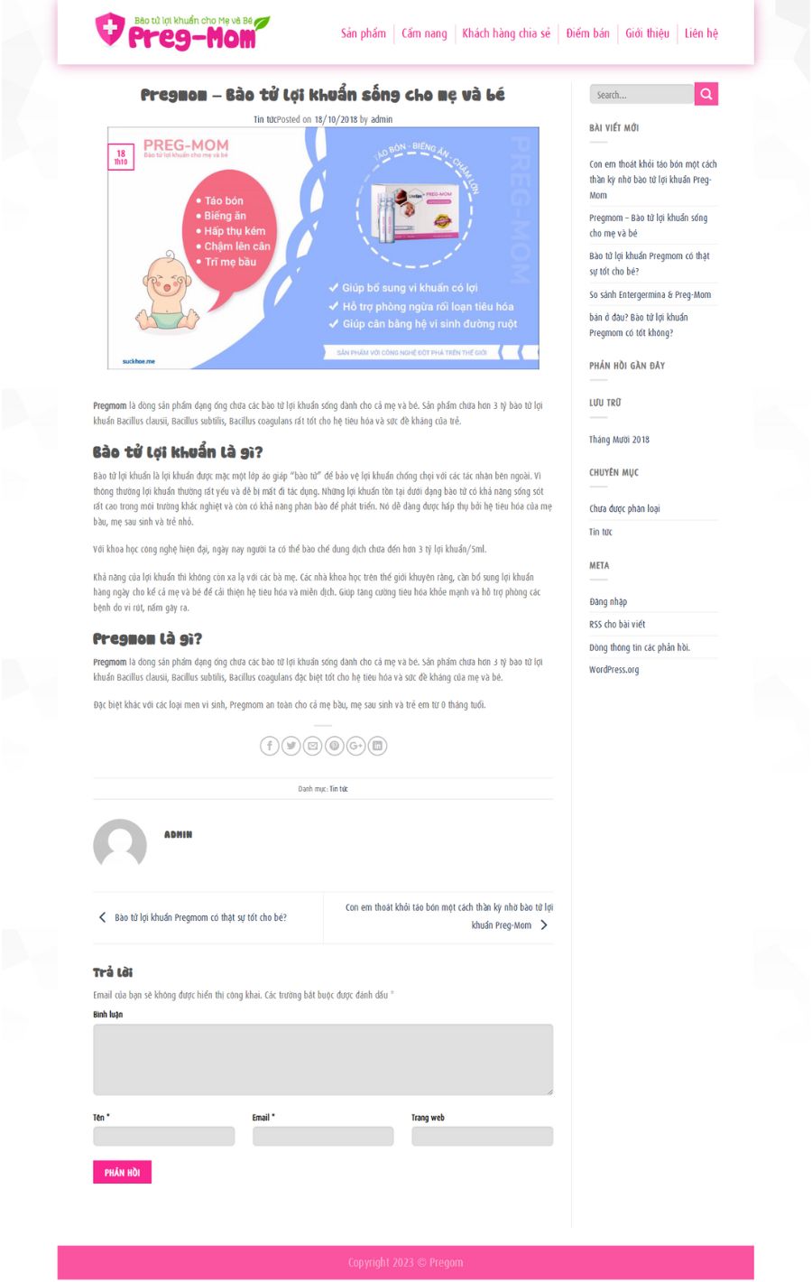 Theme WordPress Website bán thực phẩm chức năng