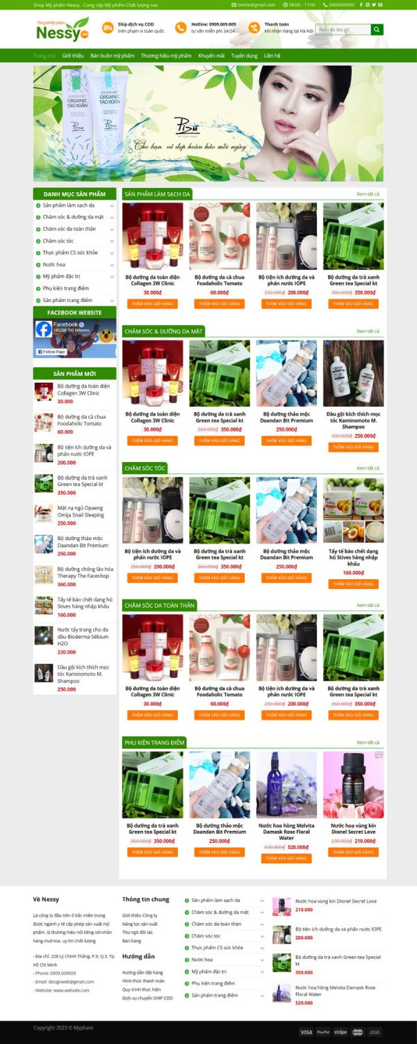 Theme WordPress Website giới thiệu shop mỹ phẩm