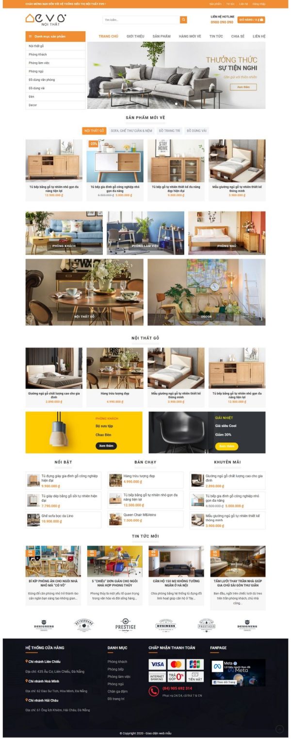 Theme WordPress Website cửa hàng nội thất giới thiệu siêu thị nội thất