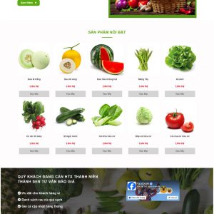 Theme WordPress Website cửa hàng nông sản rau sạch