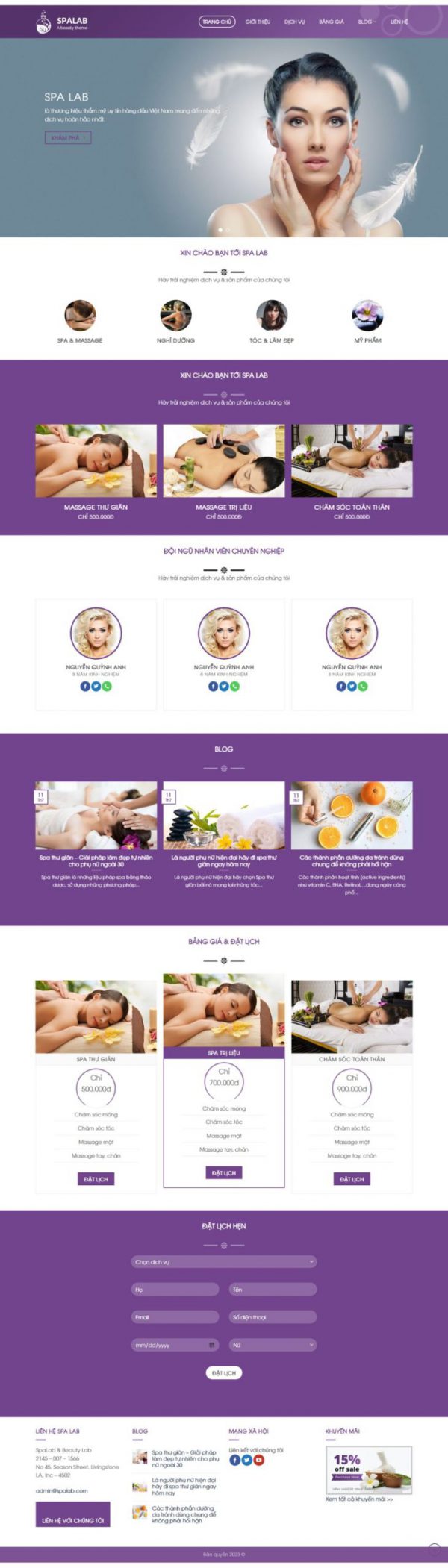 Theme WordPress Website giới thiệu Spa làm đẹp 06