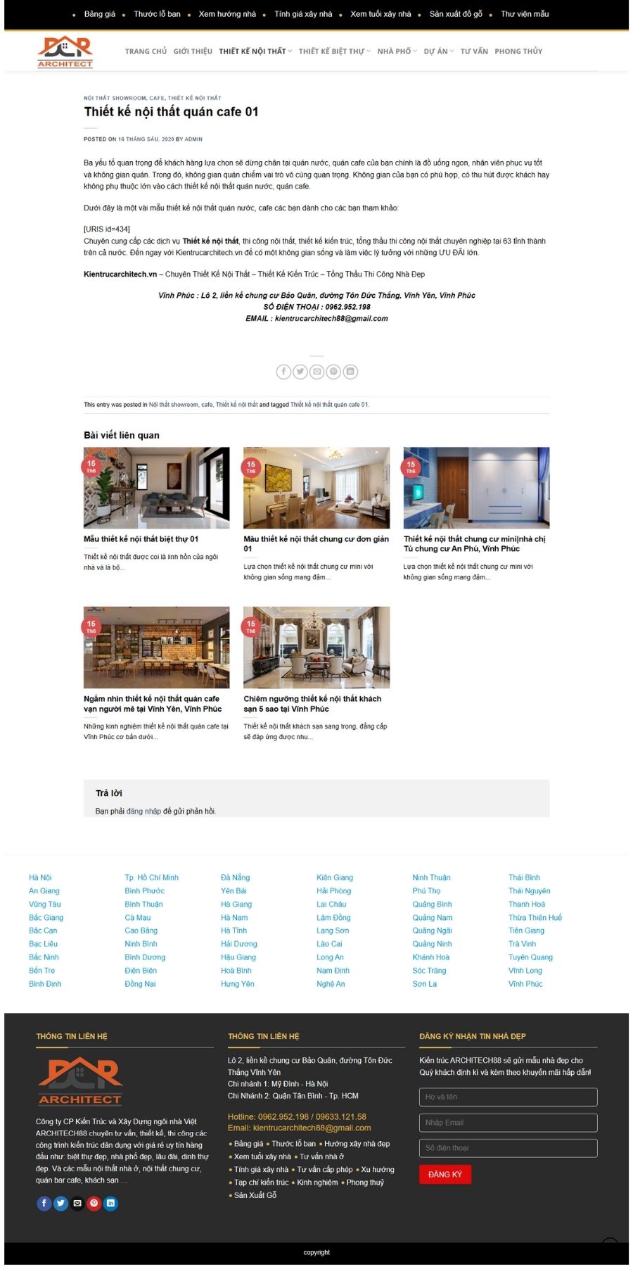 Theme WordPress Website kiến trúc, xây dựng 03