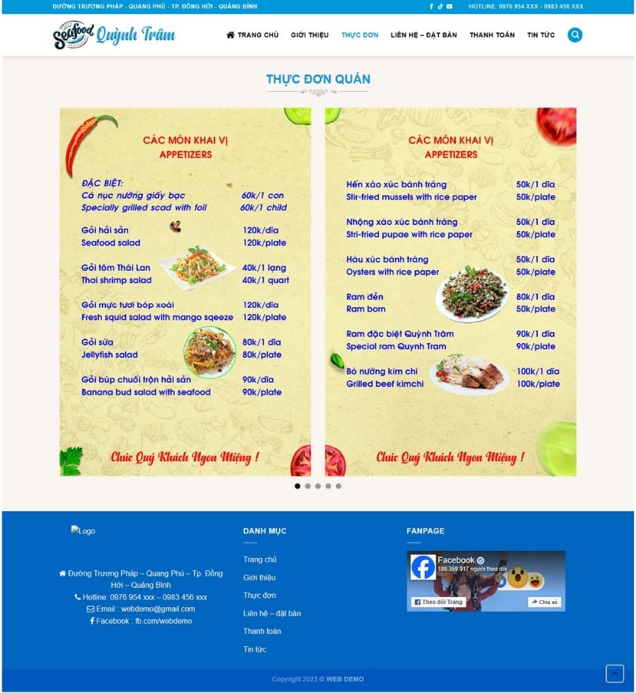 Theme WordPress Website nhà hàng 03