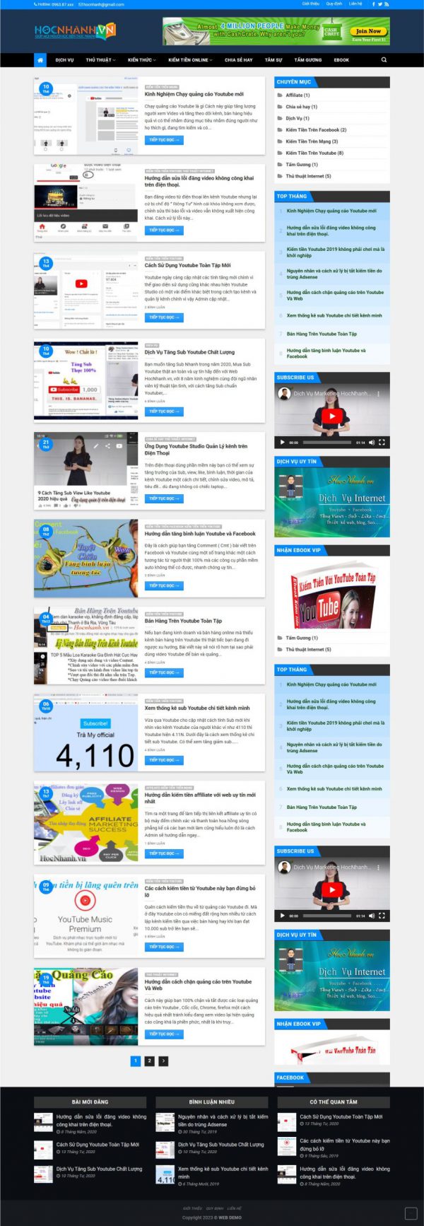 Theme WordPress Website tin tức kiến thức online