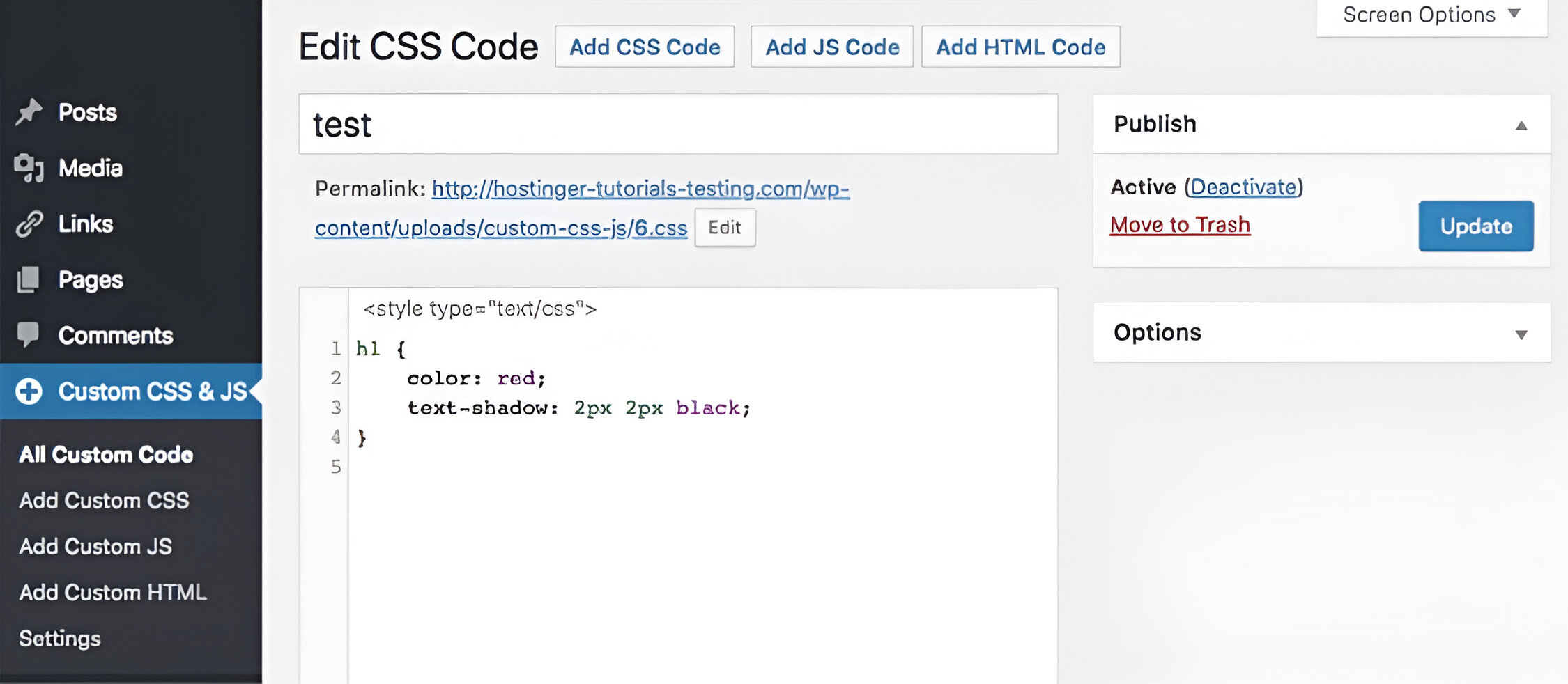 Thêm CSS mới hoặc sửa đổi tag HTML