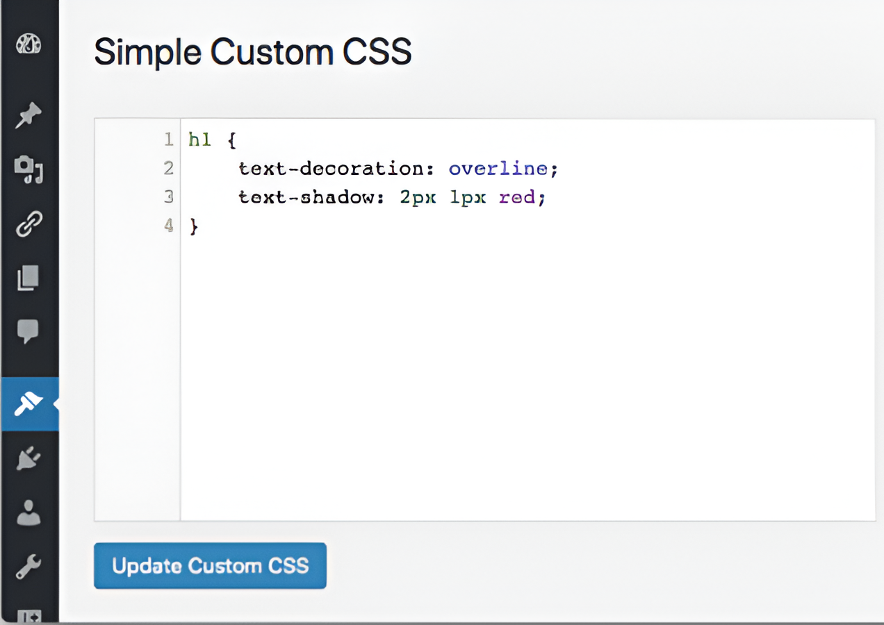 Kích hoạt Simple Custom CSS
