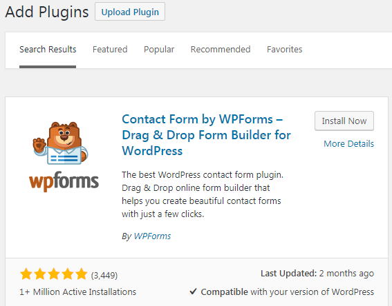 Tải Plugin WPForms