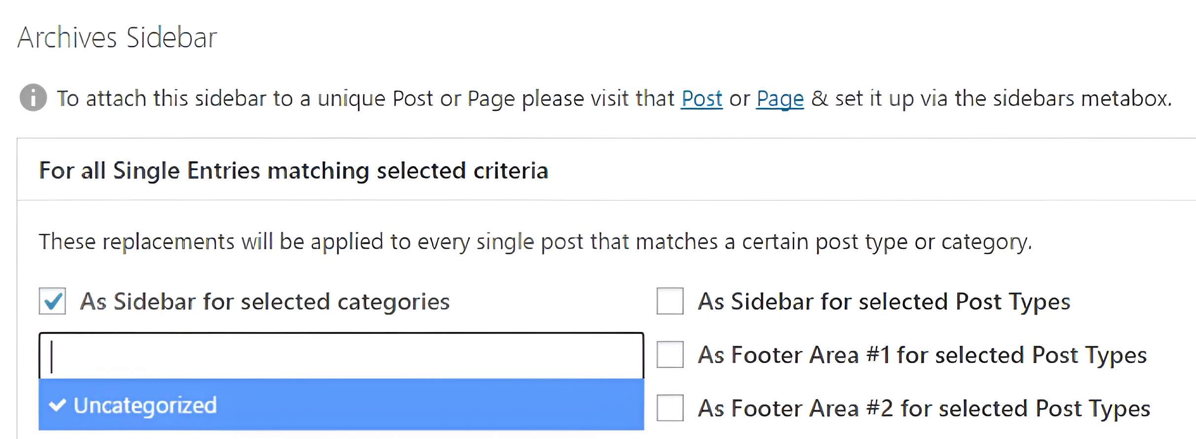 Tùy chọn sidebar và Footer.